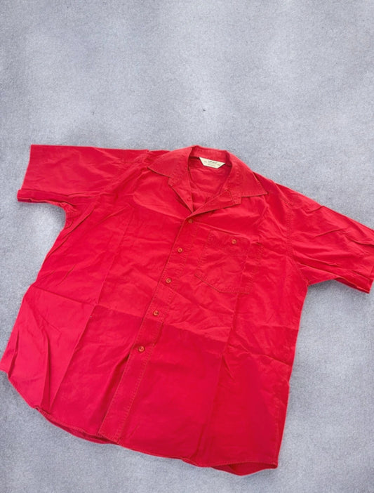 St Michael Red Cotton Shirt (L)