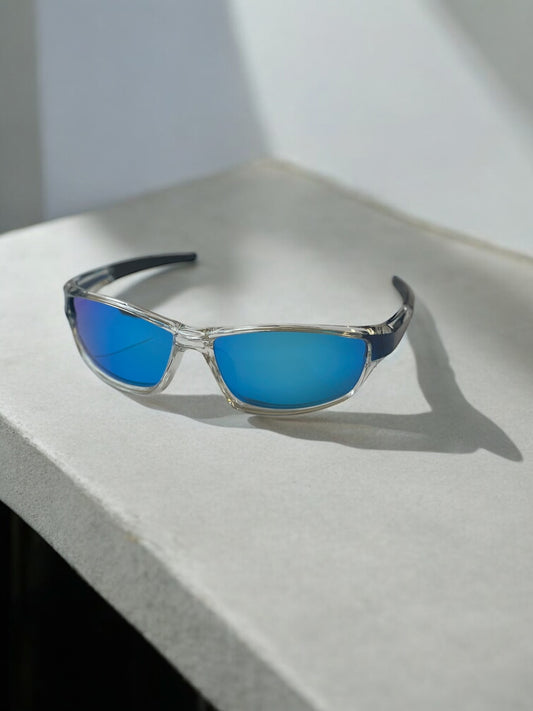 Y2K Blue Chrome Sunglasses
