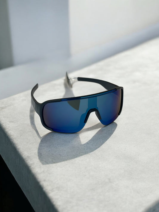 Y2K Blue Chrome Reflective Sunglasses