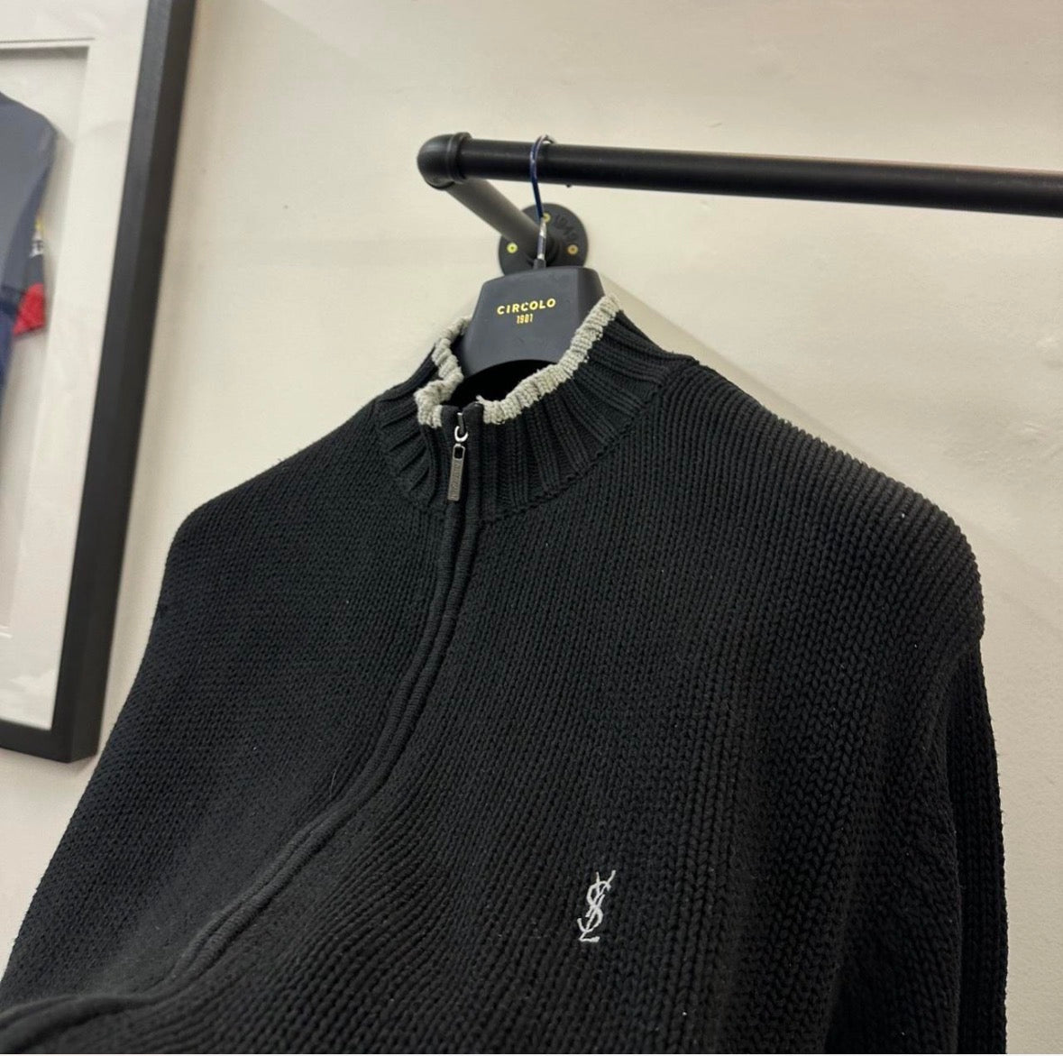 Vintage YSL Knit Zip through jumper (XL)