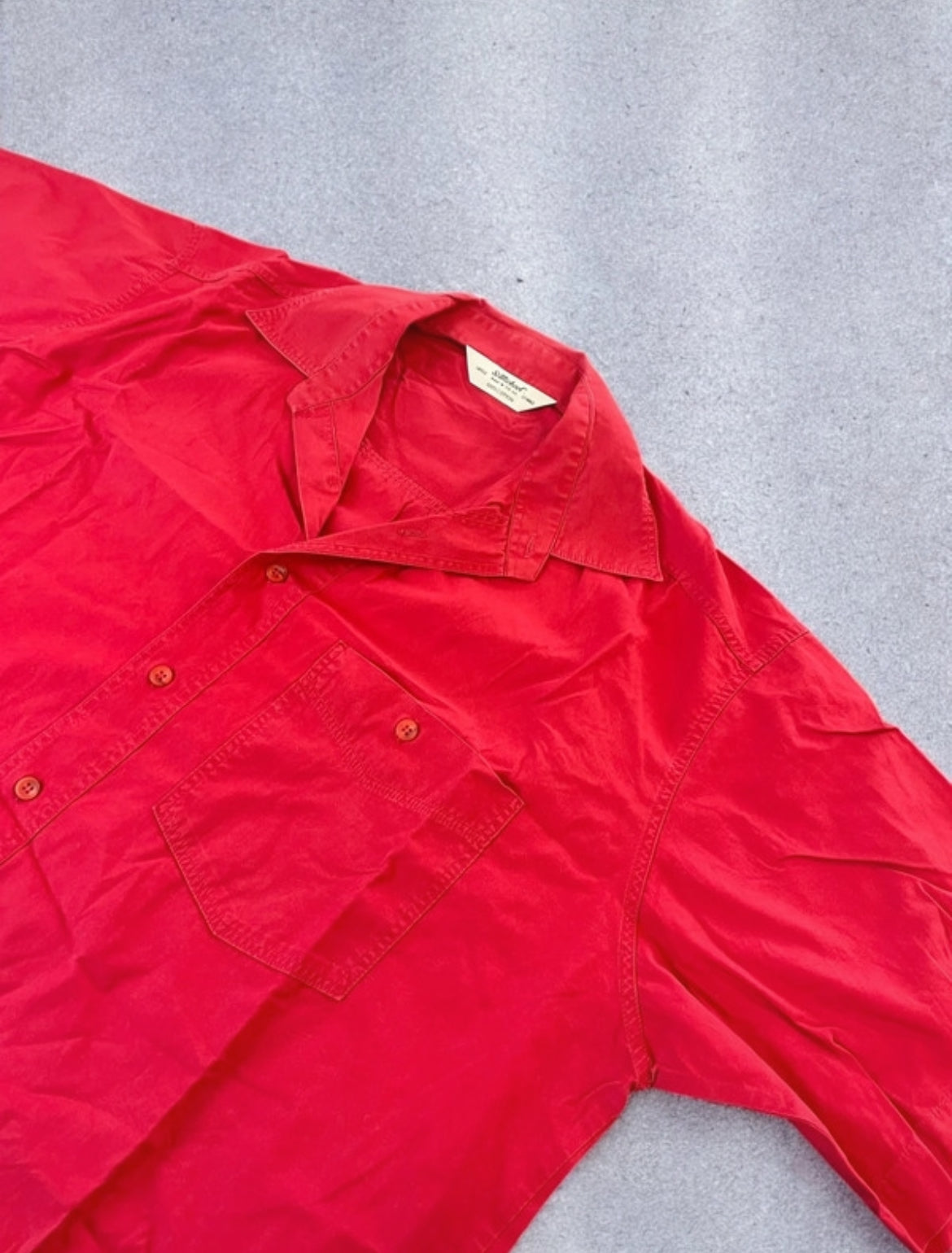 St Michael Red Cotton Shirt (L)