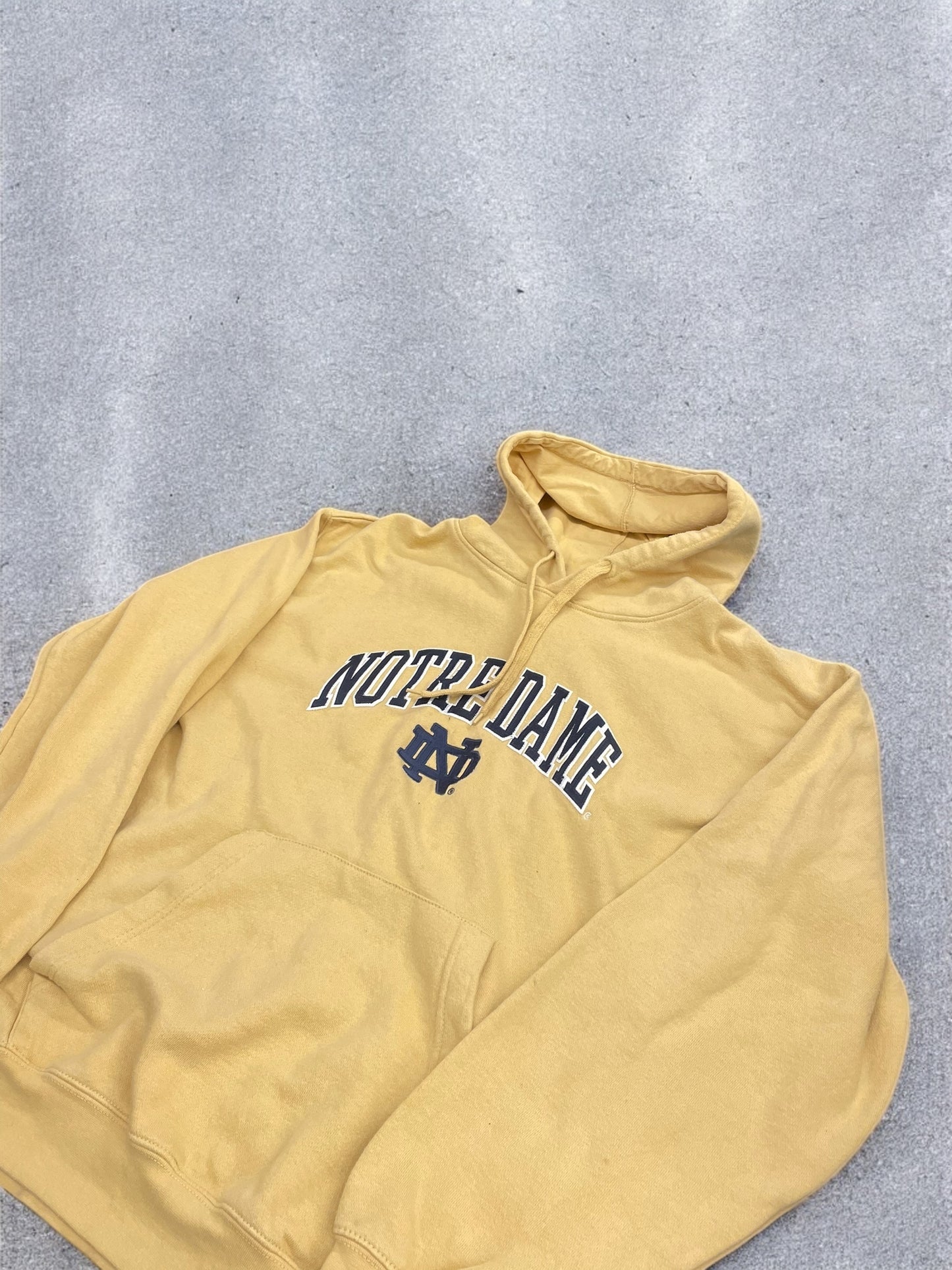 Vintage Notre Dame Hoodie - Yellow - L