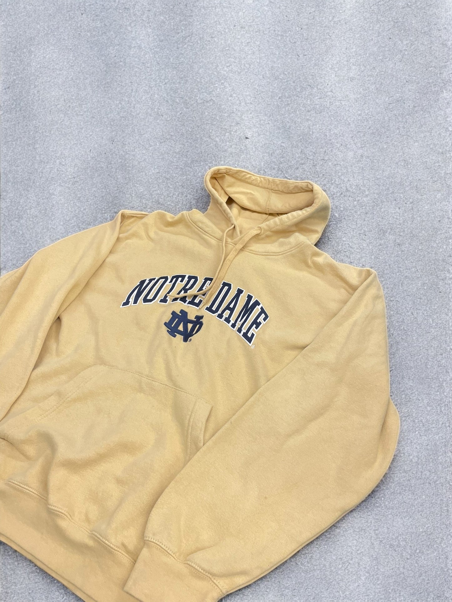 Vintage Notre Dame Hoodie - Yellow - L