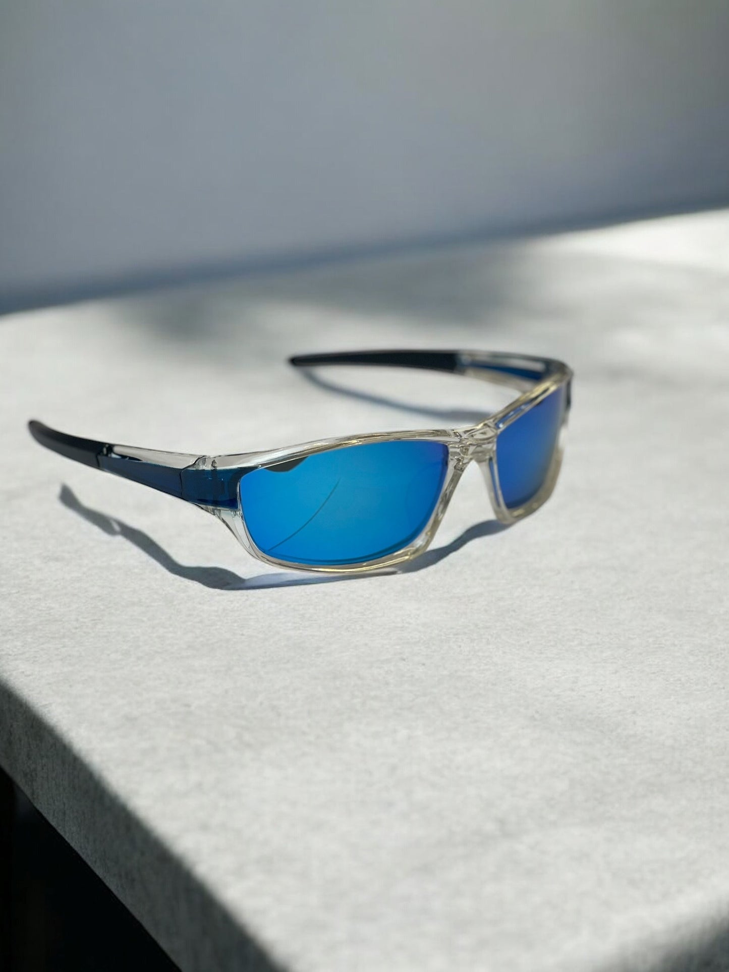 Y2K Blue Chrome Sunglasses