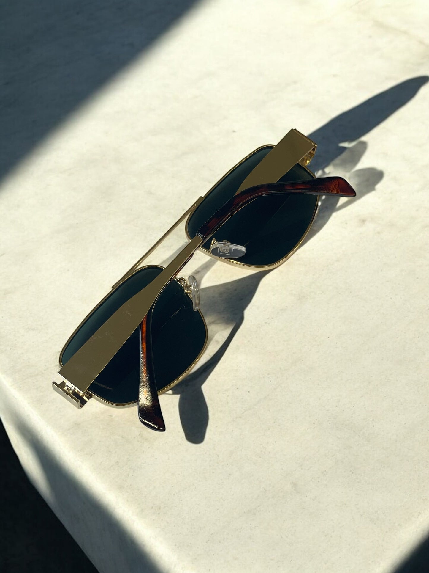 Y2K Gold Green Sunglasses