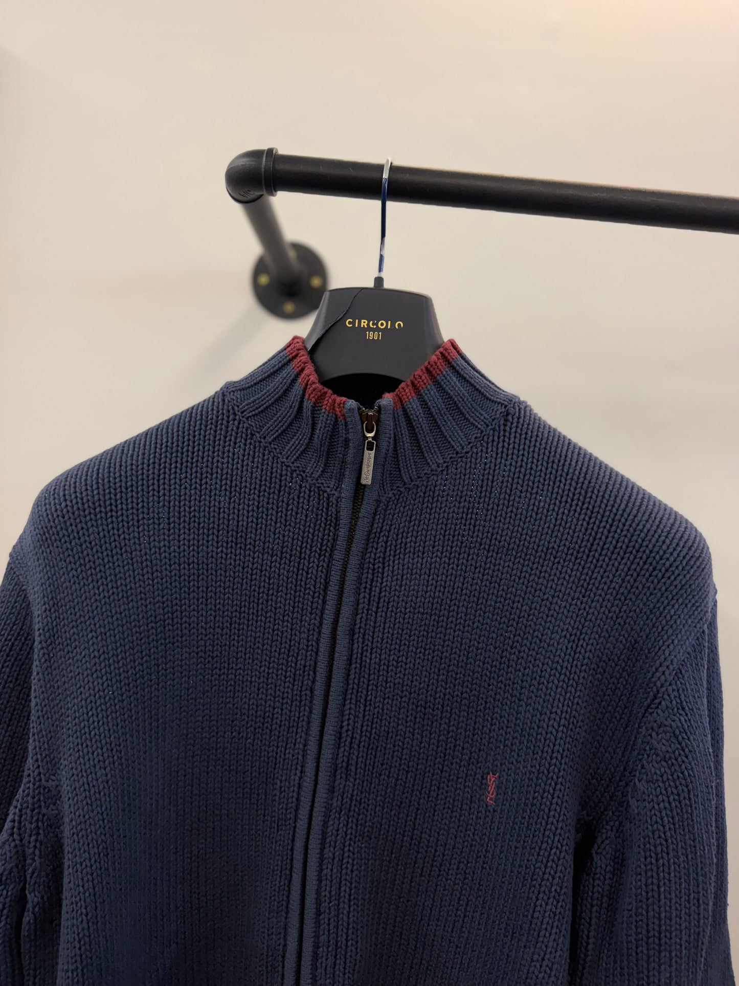 Vintage YSL Knit Zip Through Jumper (XL)