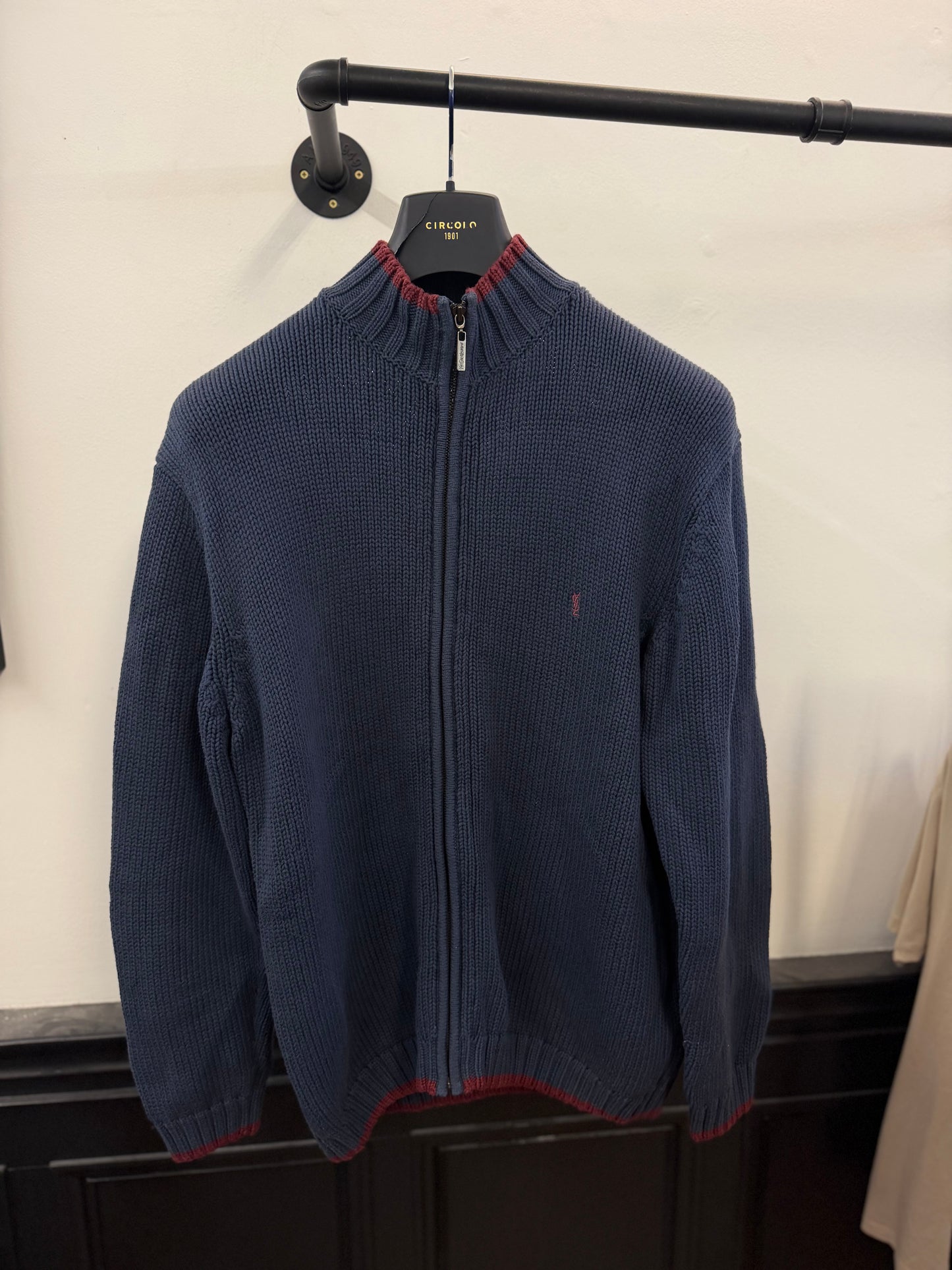 Vintage YSL Knit Zip Through Jumper (XL)