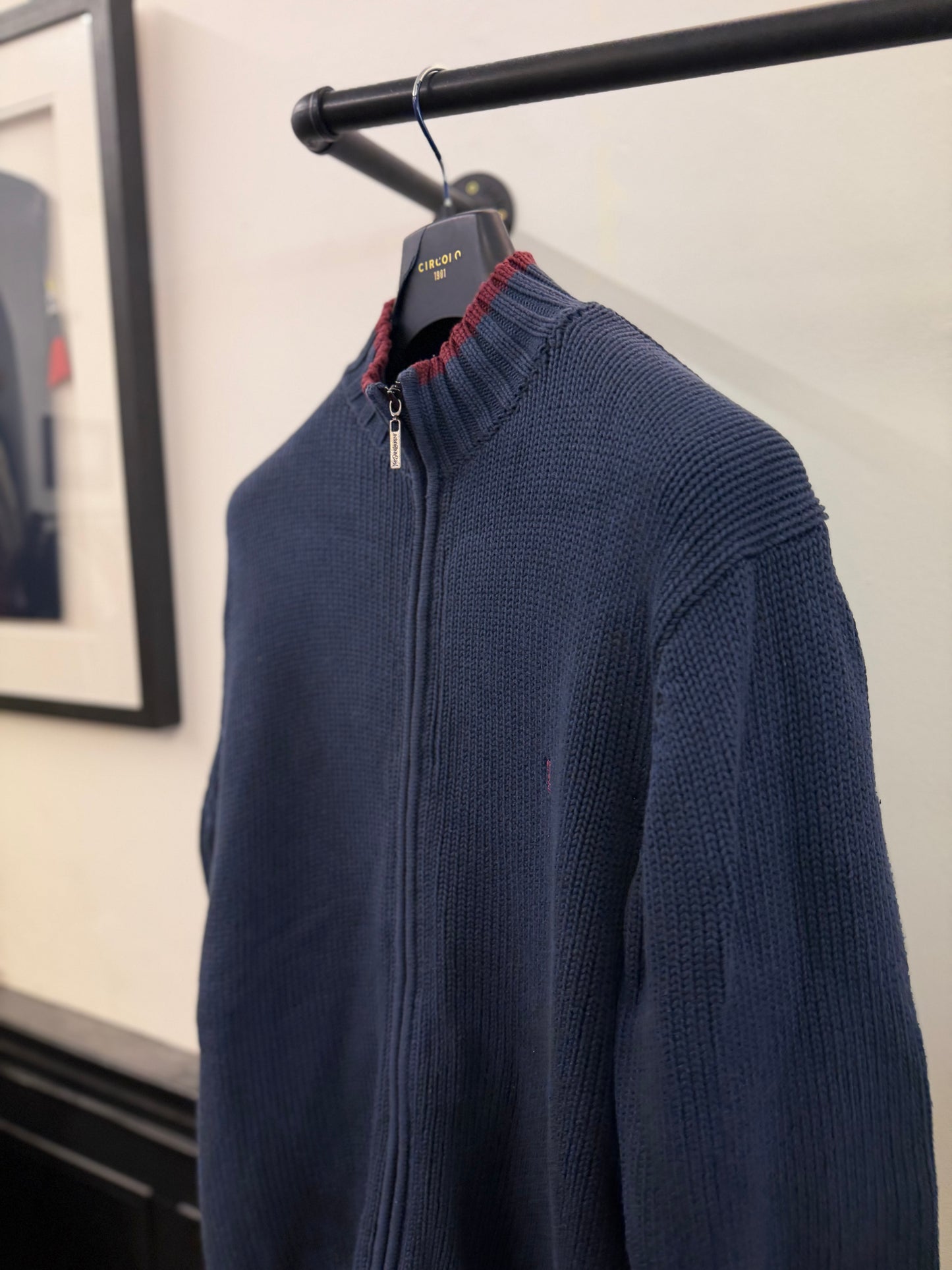 Vintage YSL Knit Zip Through Jumper (XL)