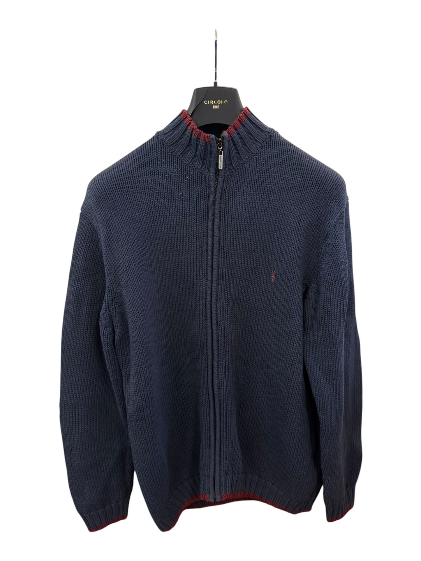 Vintage YSL Knit Zip Through Jumper (XL)