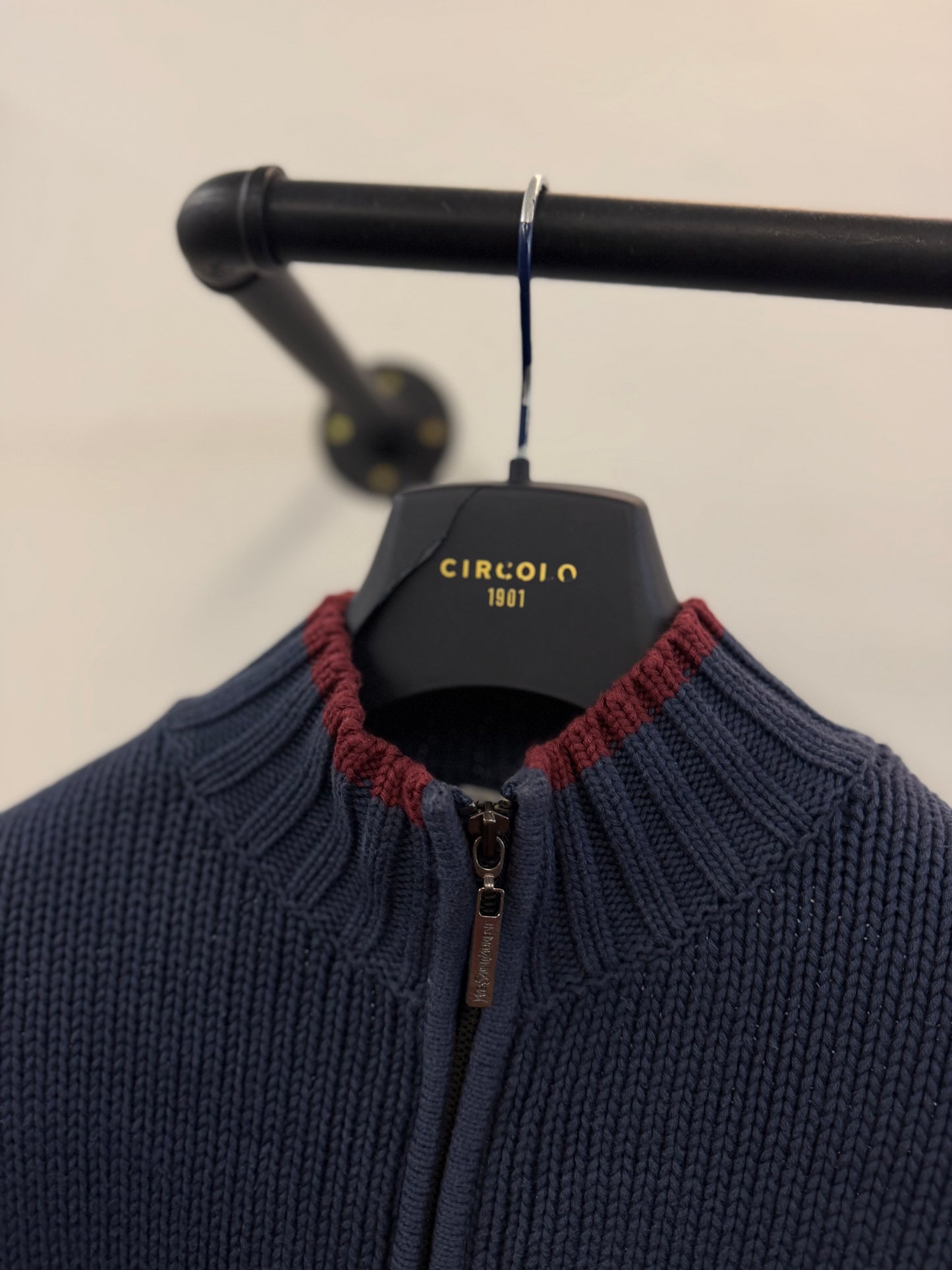 Vintage YSL Knit Zip Through Jumper (XL)