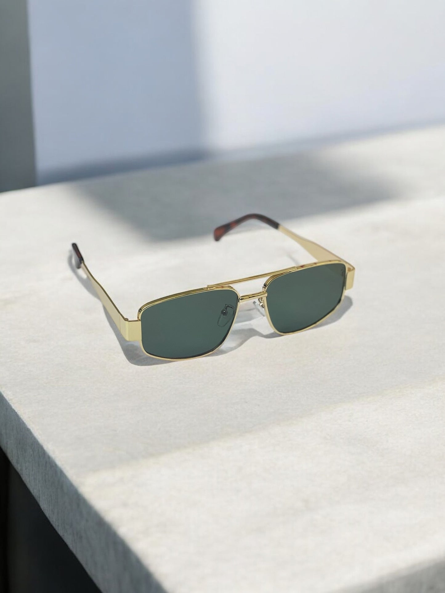Y2K Gold Green Sunglasses